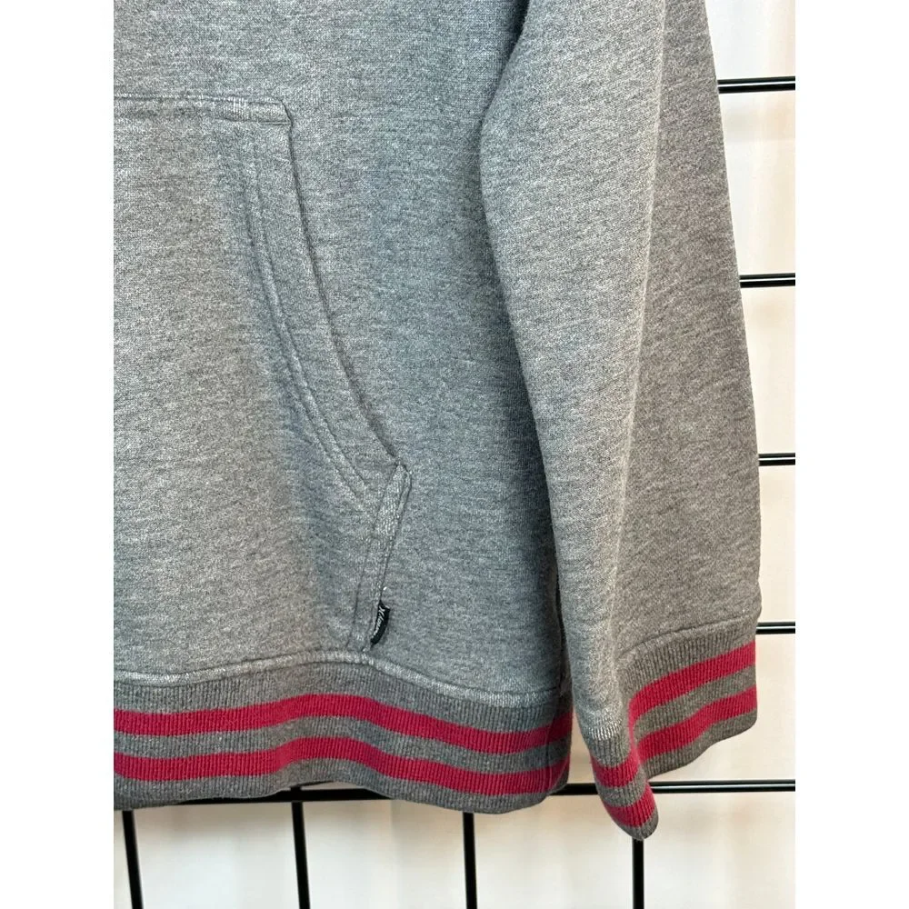 Hurley Hoodie Sweatshirt Mens S Gray Pullover Varsity‎ Stripes Streewtwear